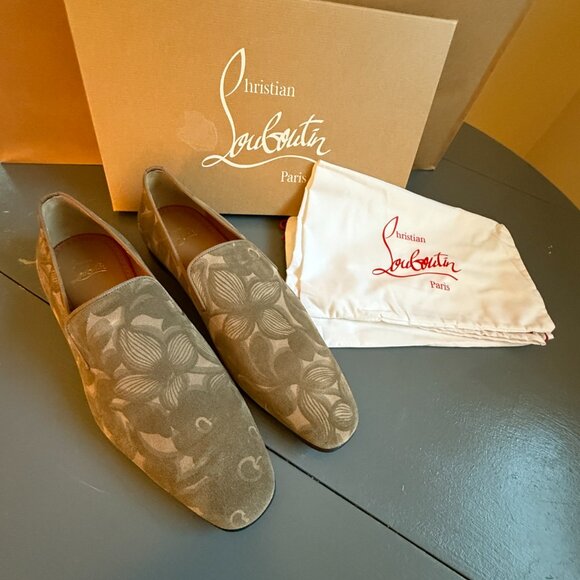 Christian Louboutin 3240038 Dandelion Flat Velvet Leather Loafers shoes, 43, 44 - Picture 5 of 13